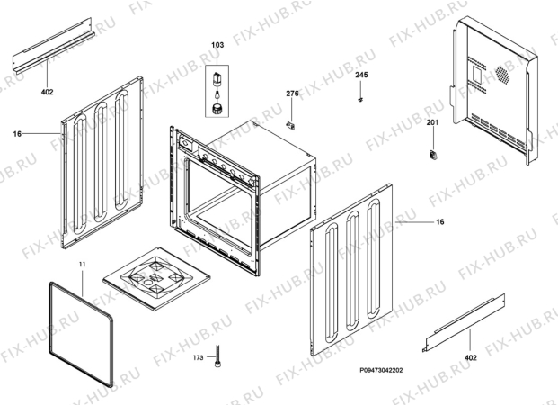 Взрыв-схема плиты (духовки) Zanussi ZW6040IE - Схема узла Section 2